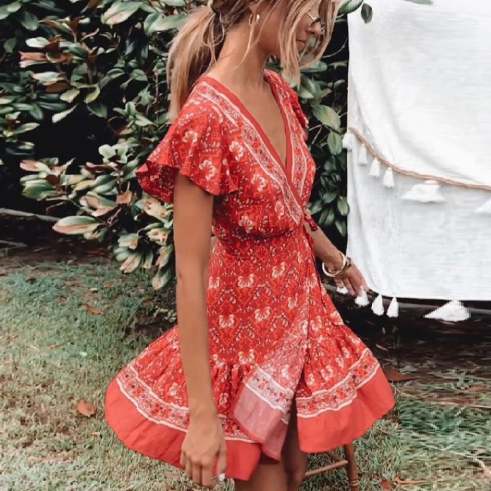 - ❤️Bohemian Wrap Dress - Picture 4 of 5